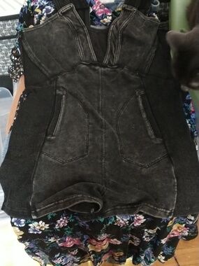 Black Vneck Romper